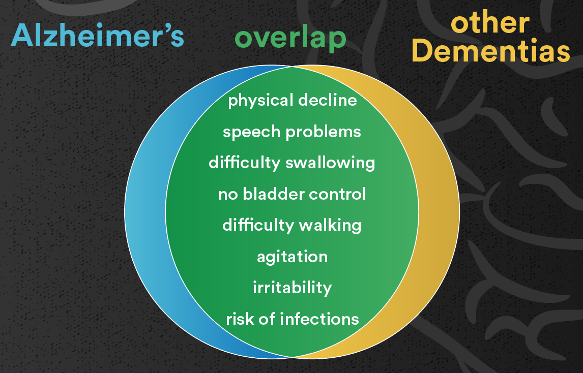 Late stage symptoms: Alzheimer’s vs dementia