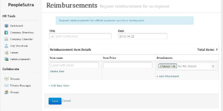 sumHR Reimbursement feature