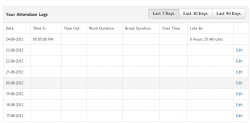 View Attendance Log HR Software