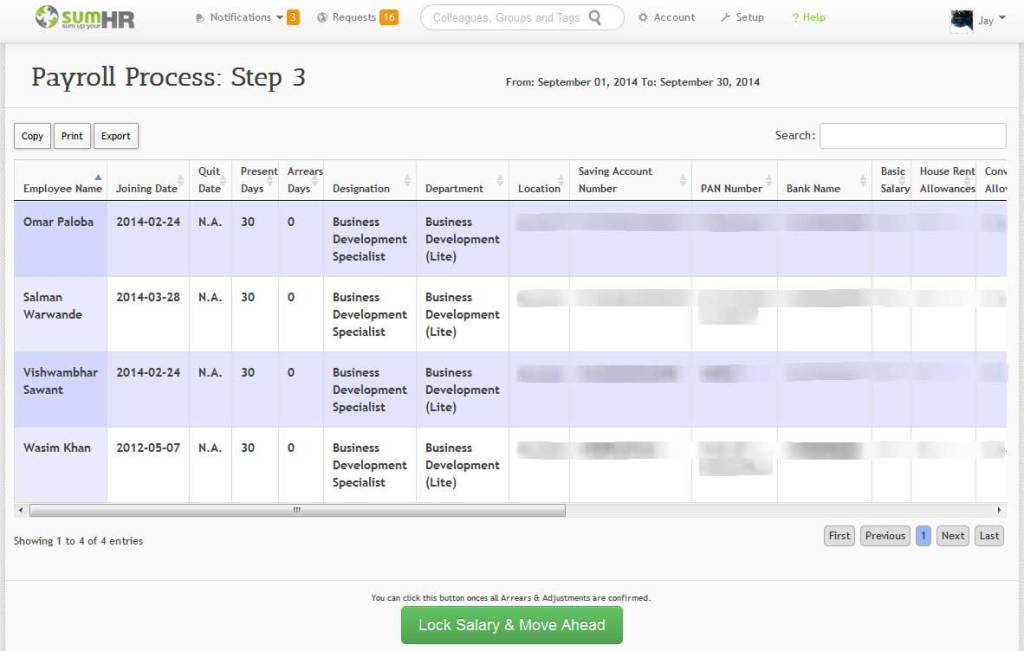 sumHR's Payroll Process Step 3