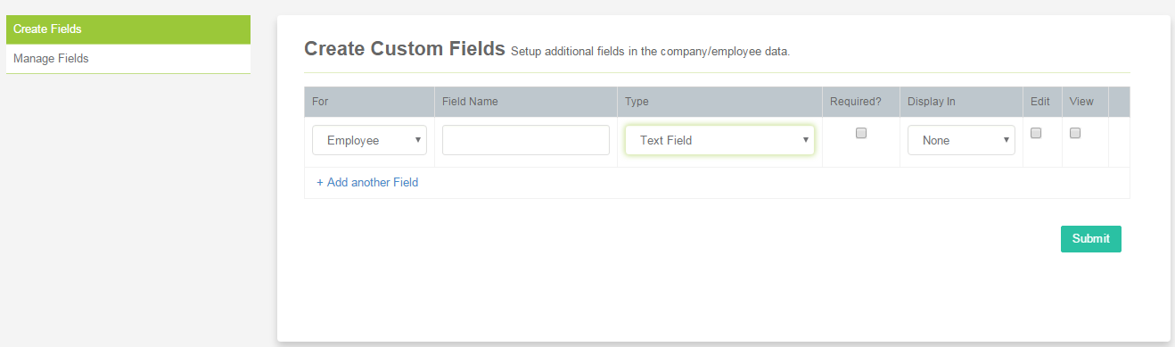 custom fields sumhr