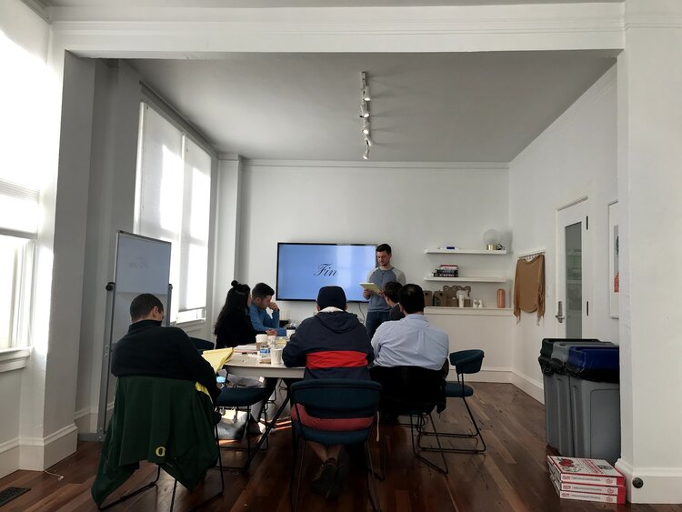 One of our team goal setting workshops. We did this offsite because… rats.