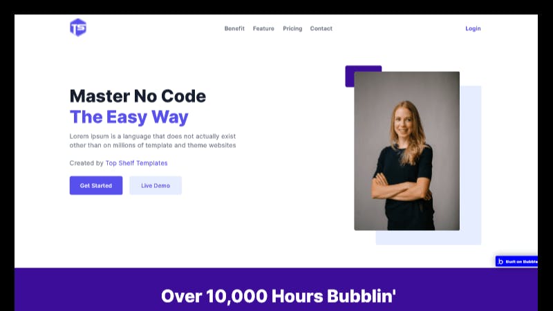 Bubble.io Startup Landing Page Template