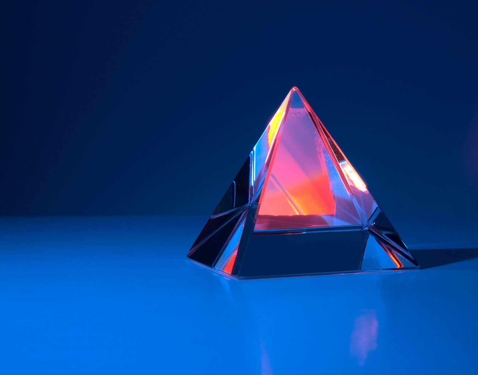 A prism on a table