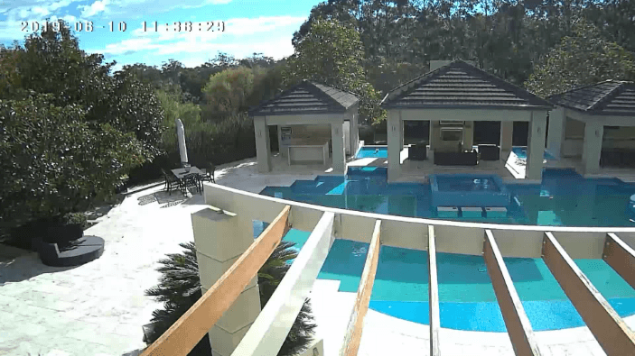 Outdoor pool backyard