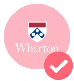 Wharton logo in a pick circle checked