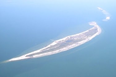 Aerial shot from Ship Island, Mississippi
