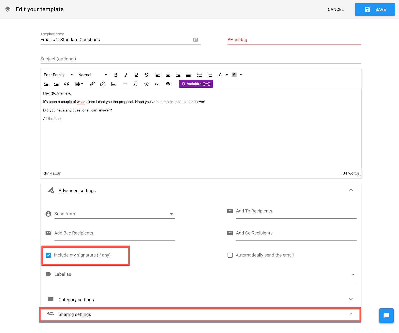Email Automation: Type the email into the editor.