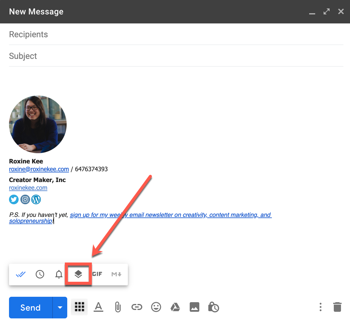 Start a new email and then click the sequence icon in the bottom (it looks like stacks of paper).