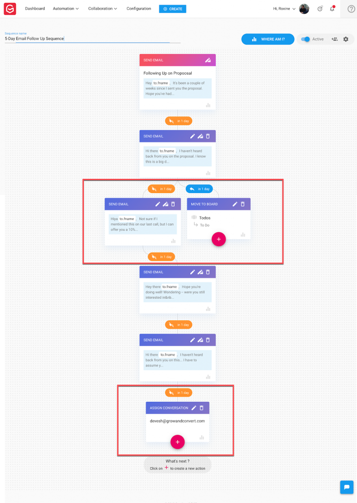 Email Automation: A sequence is an advanced way to follow up with clients without having to put a lot of work into follow-up.