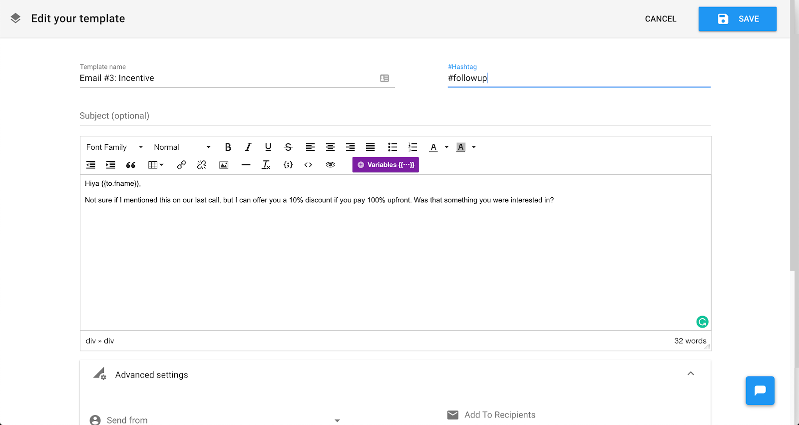 Email #3: Provide an incentive - either a discount or something else depending on what you offer.