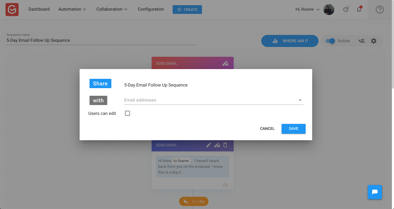 You can click "Share Access" to give your team access to your sequences.