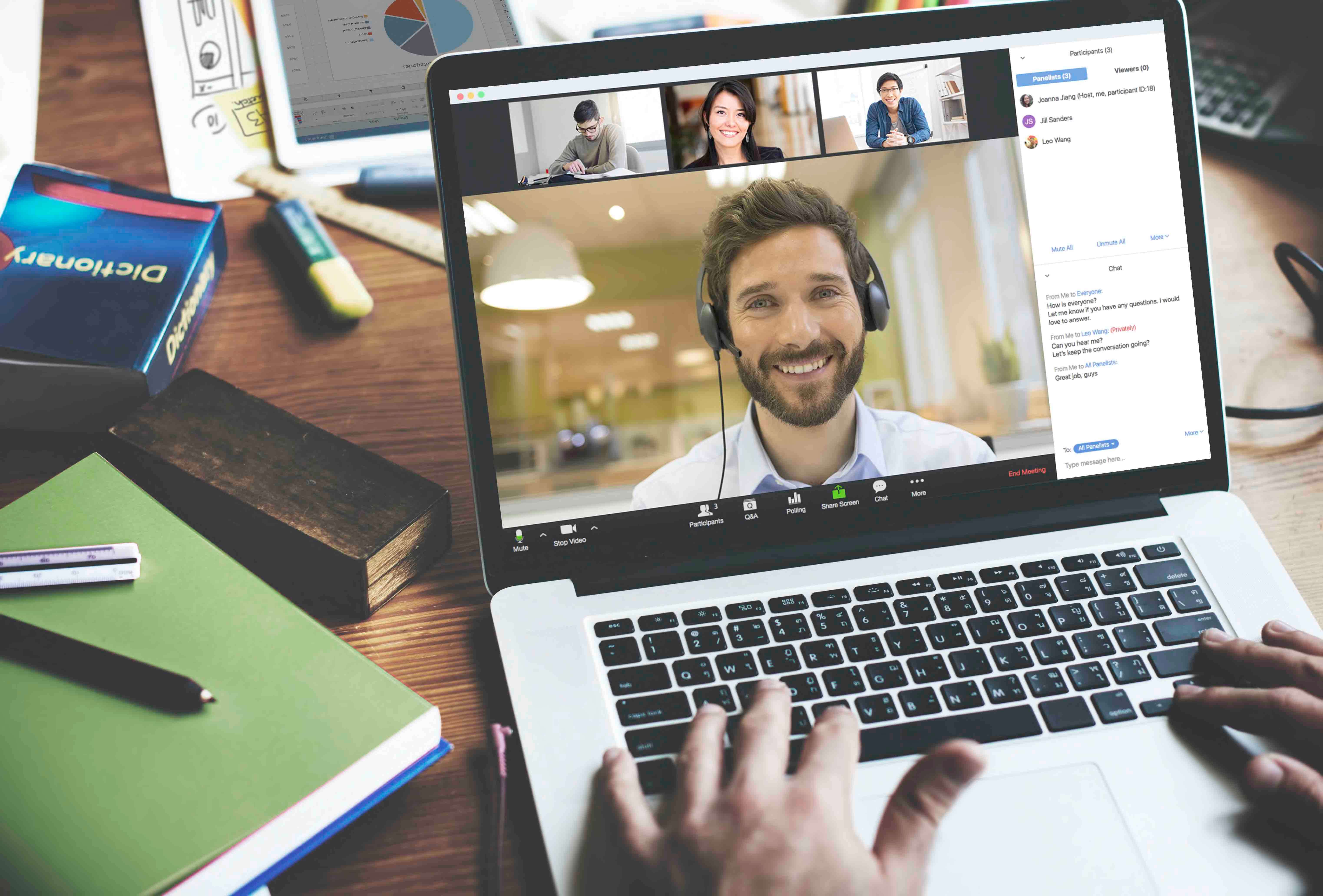 Feature page for Zoom, video software, with mobile and web apps.
