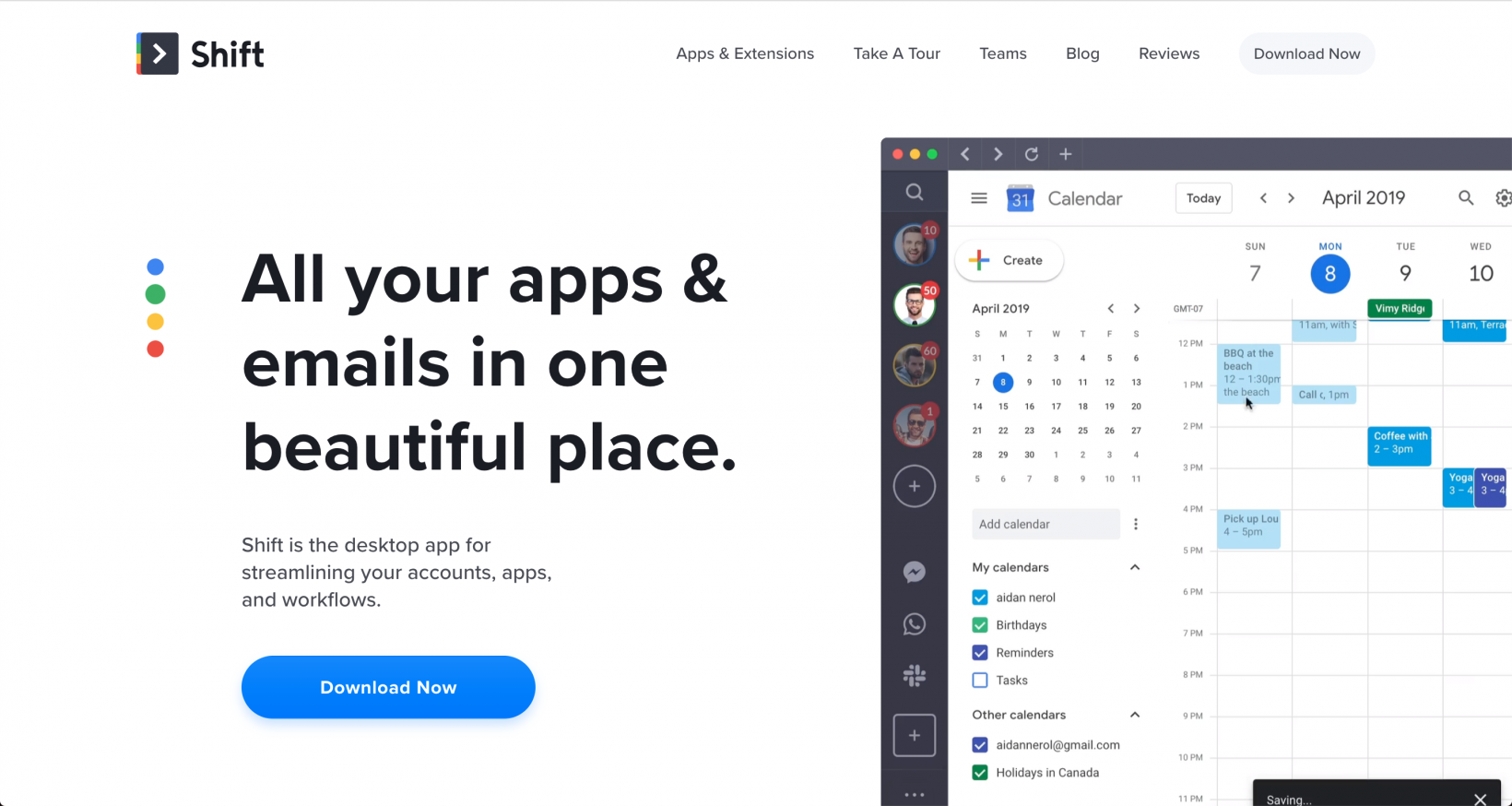 Shift homepage