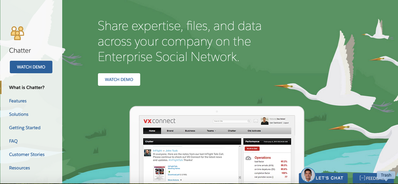 Team collaboration tools: Chatter (Salesforce)