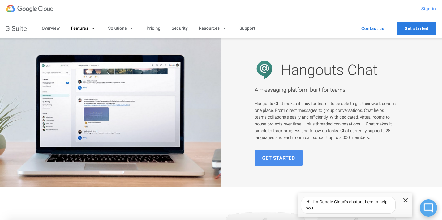 Team collaboration tools: Google Hangouts