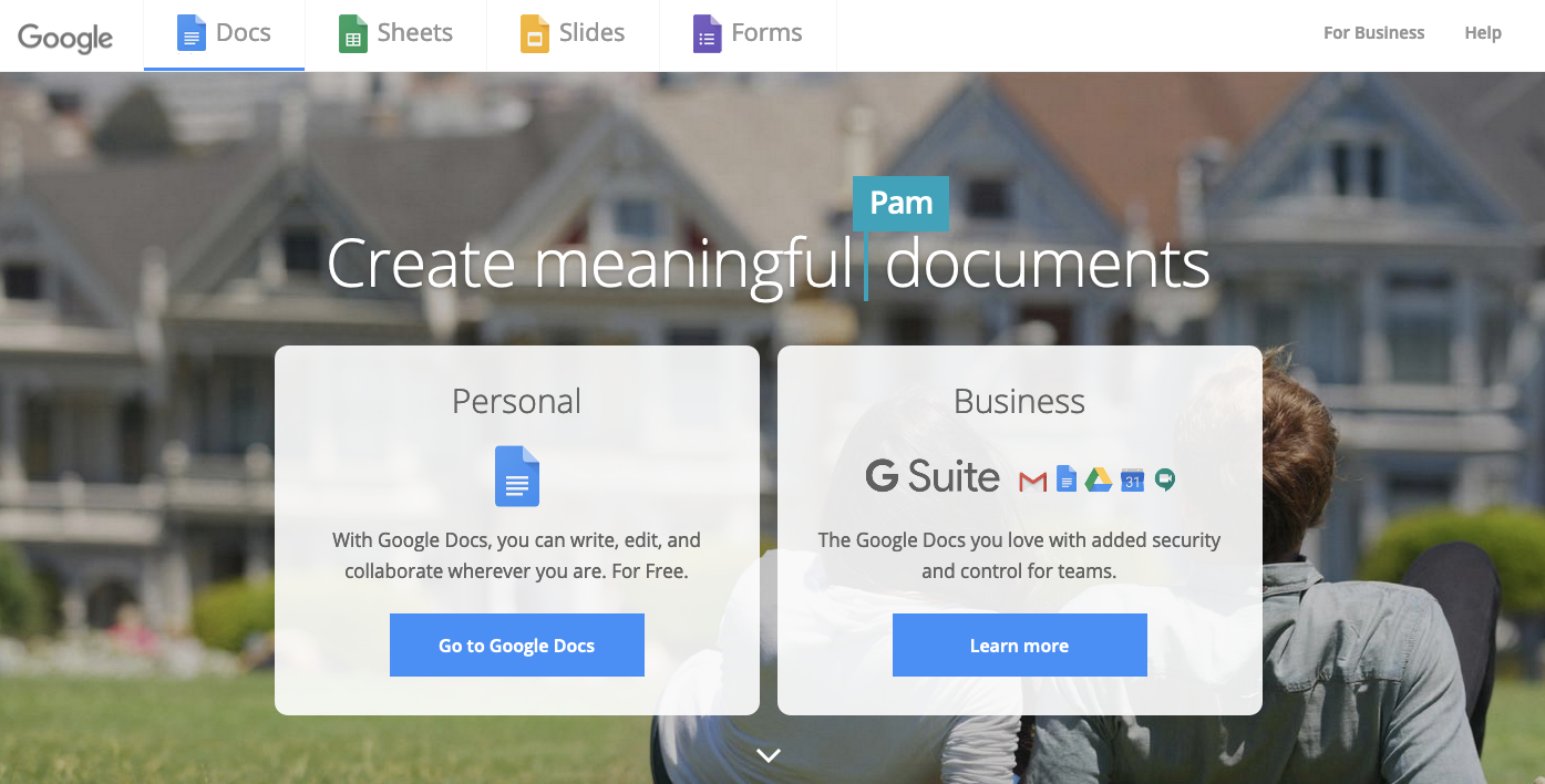 Team collaboration tools: Google Docs