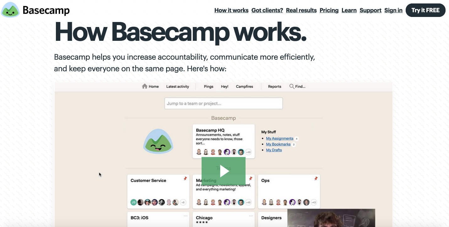 Team collaboration tools: Basecamp