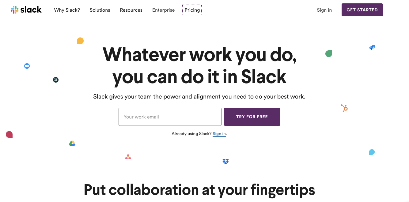 Team collaboration tools: Slack