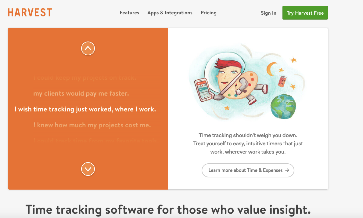 Team collaboration tools: Harvest