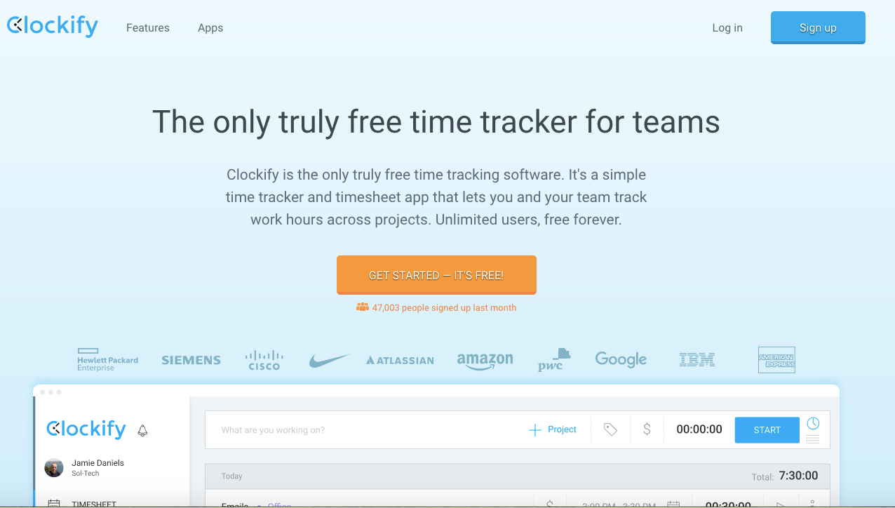 Team collaboration tools: Clockify