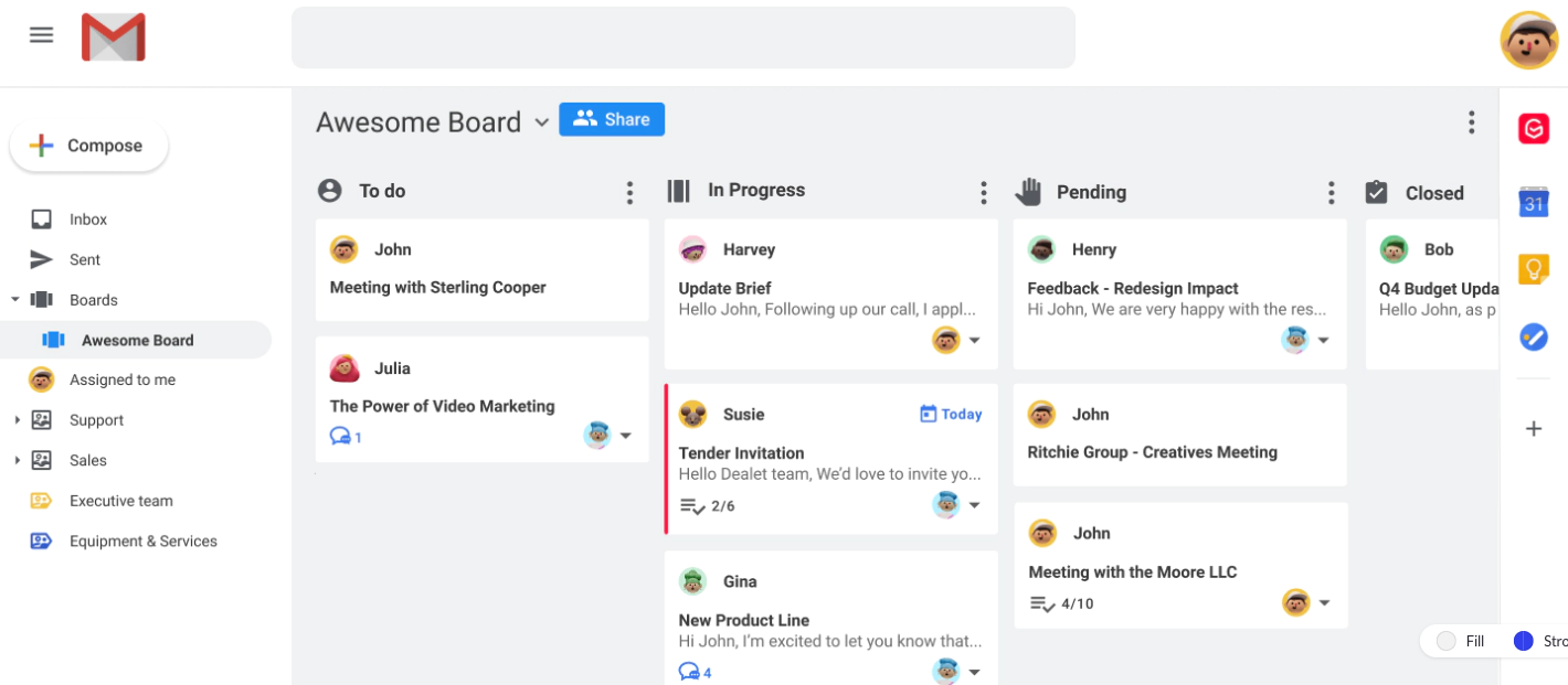 Boards Gmail