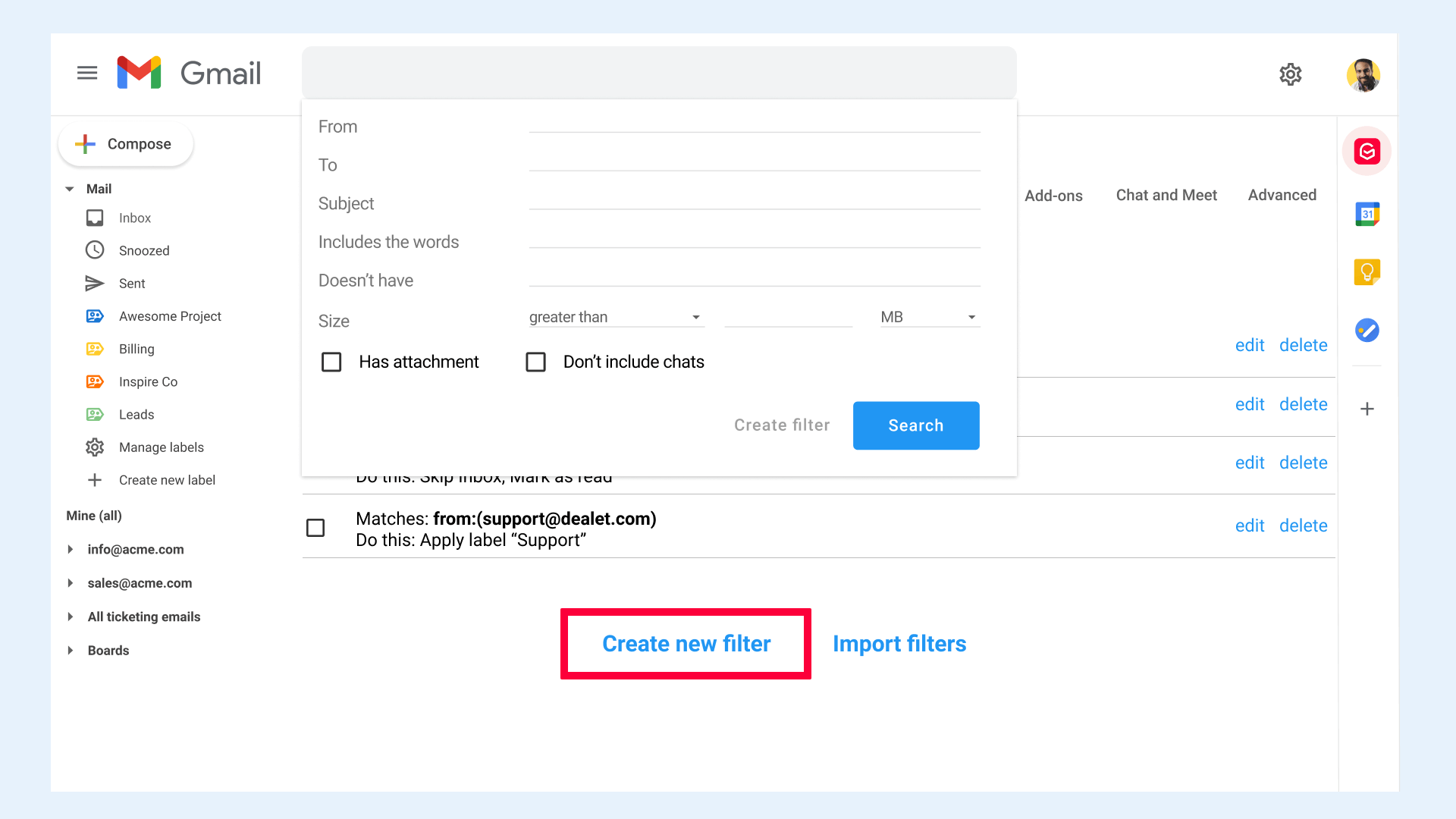 mailbird support for gmail labels