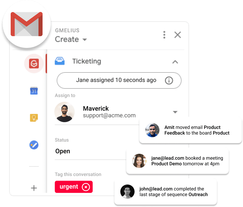 Gmelius extension for Gmail
