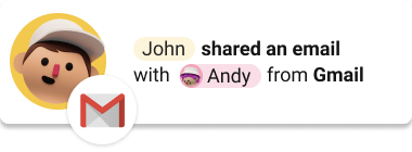 Gmail email sharing