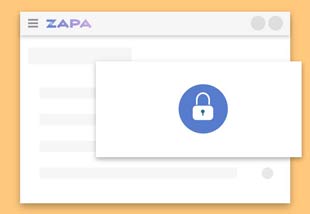 Zapa Client Portal showing illustration of security modal