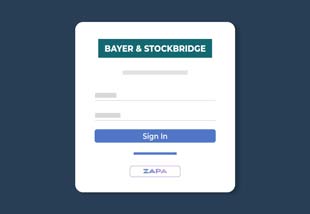 Zapa Client Portal illustration of a custom branded login page