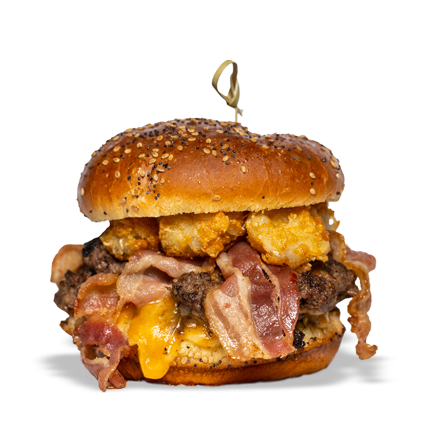 Loaded Tot Burger Angus Grill Top Restaurant Greenville, NC