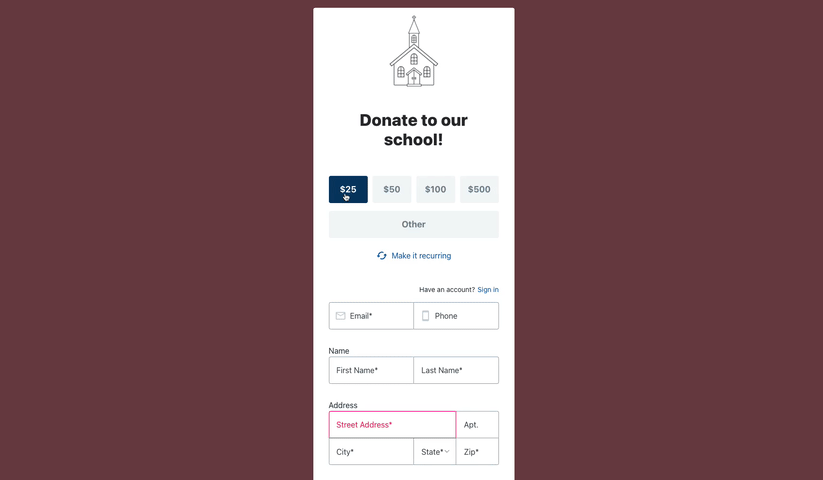 use pre-filled fields in higher education fundraising