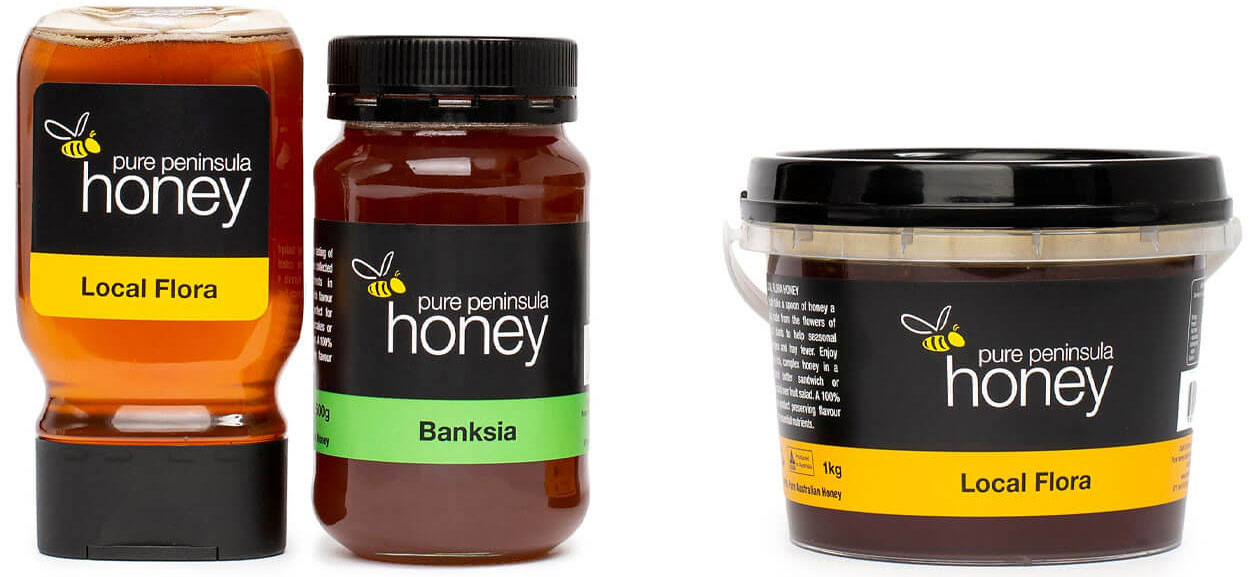 Jars with coloured labels