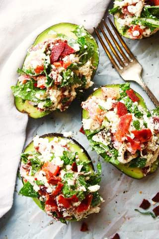 BLT Chicken Salad in Avocados