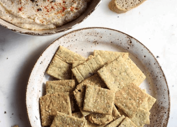 Crispy Almond Flour Crackers with Sesame Seeds