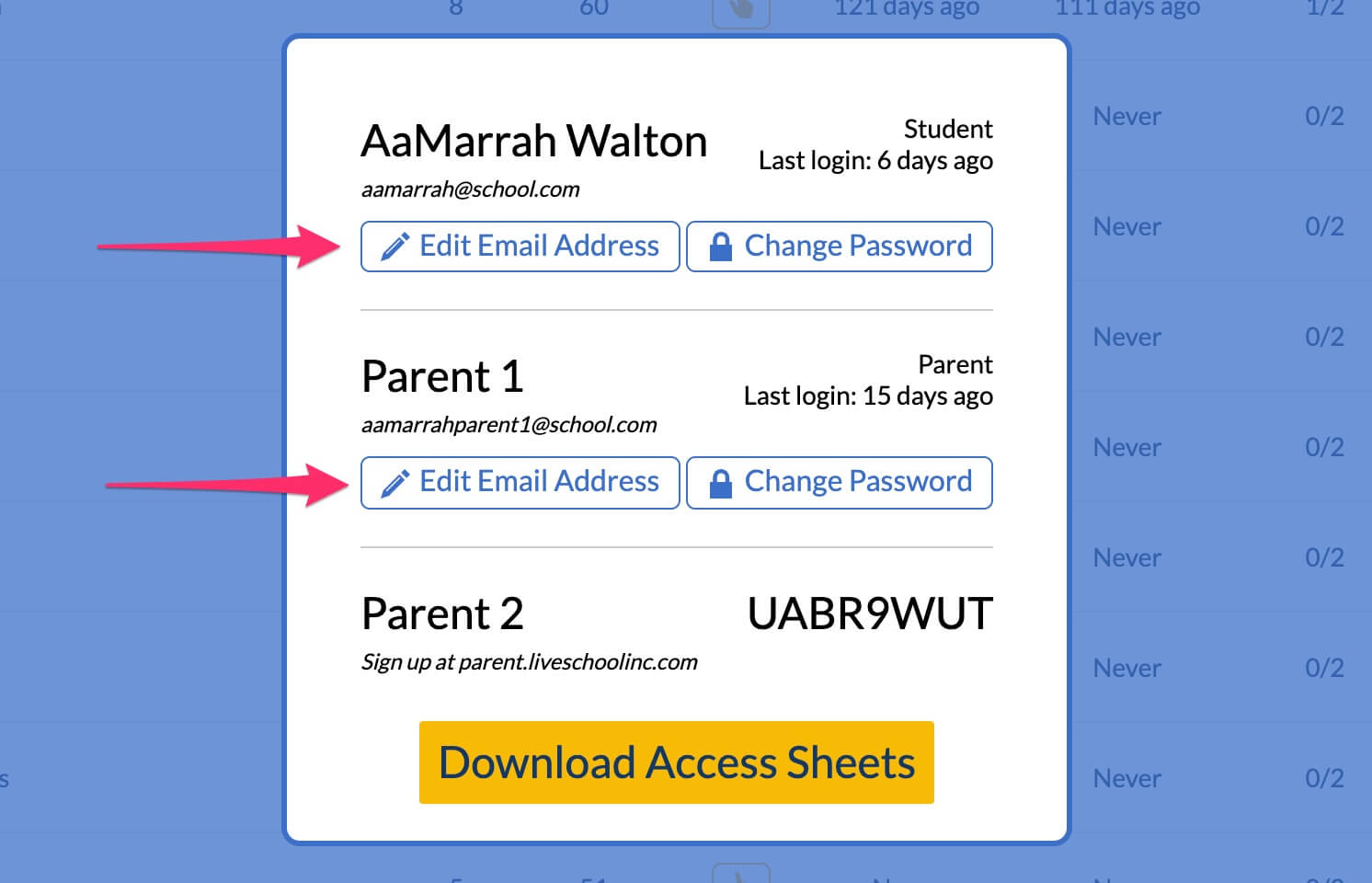 Managing Student And Parent Access