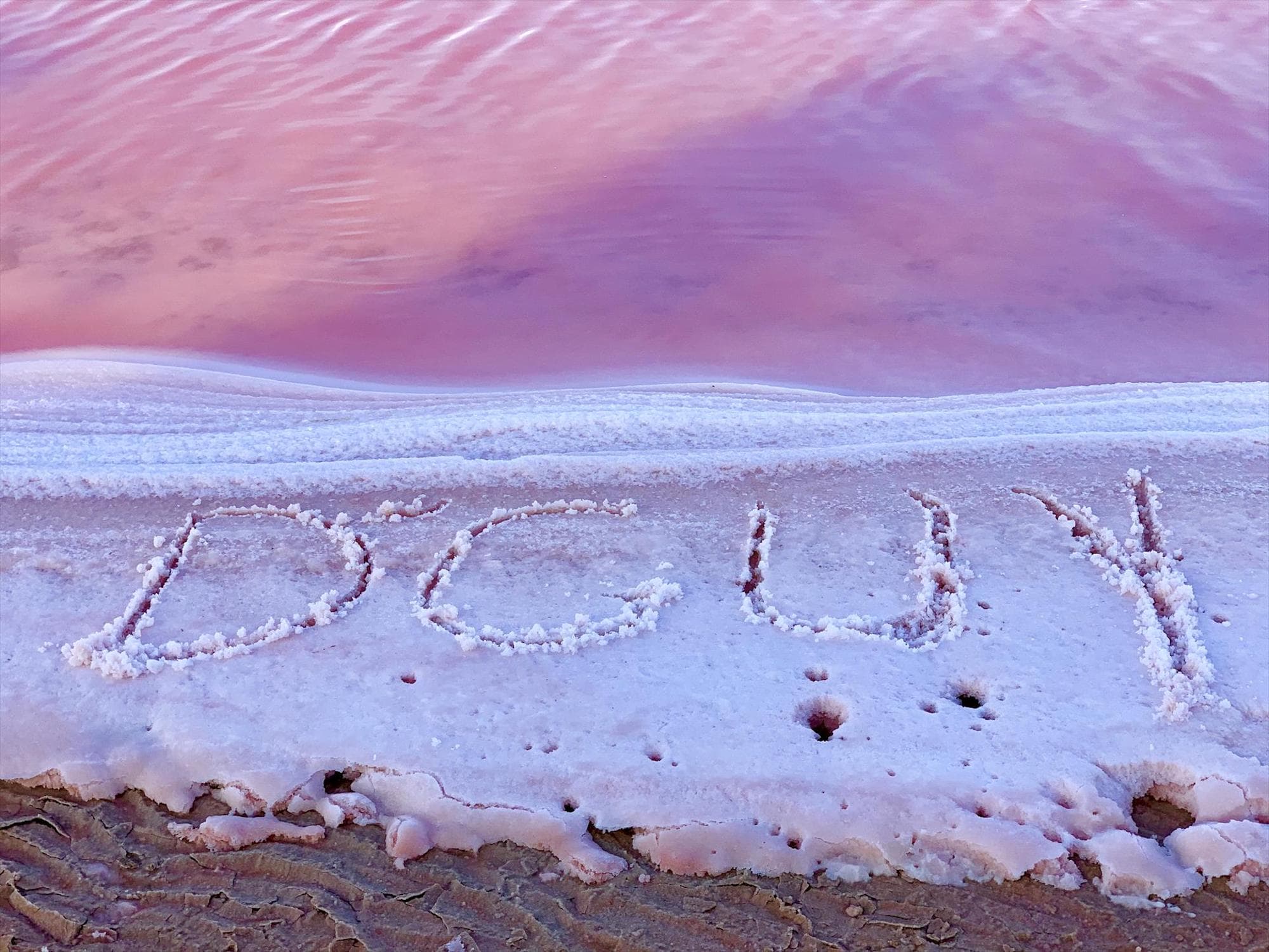 Pink lake sand
