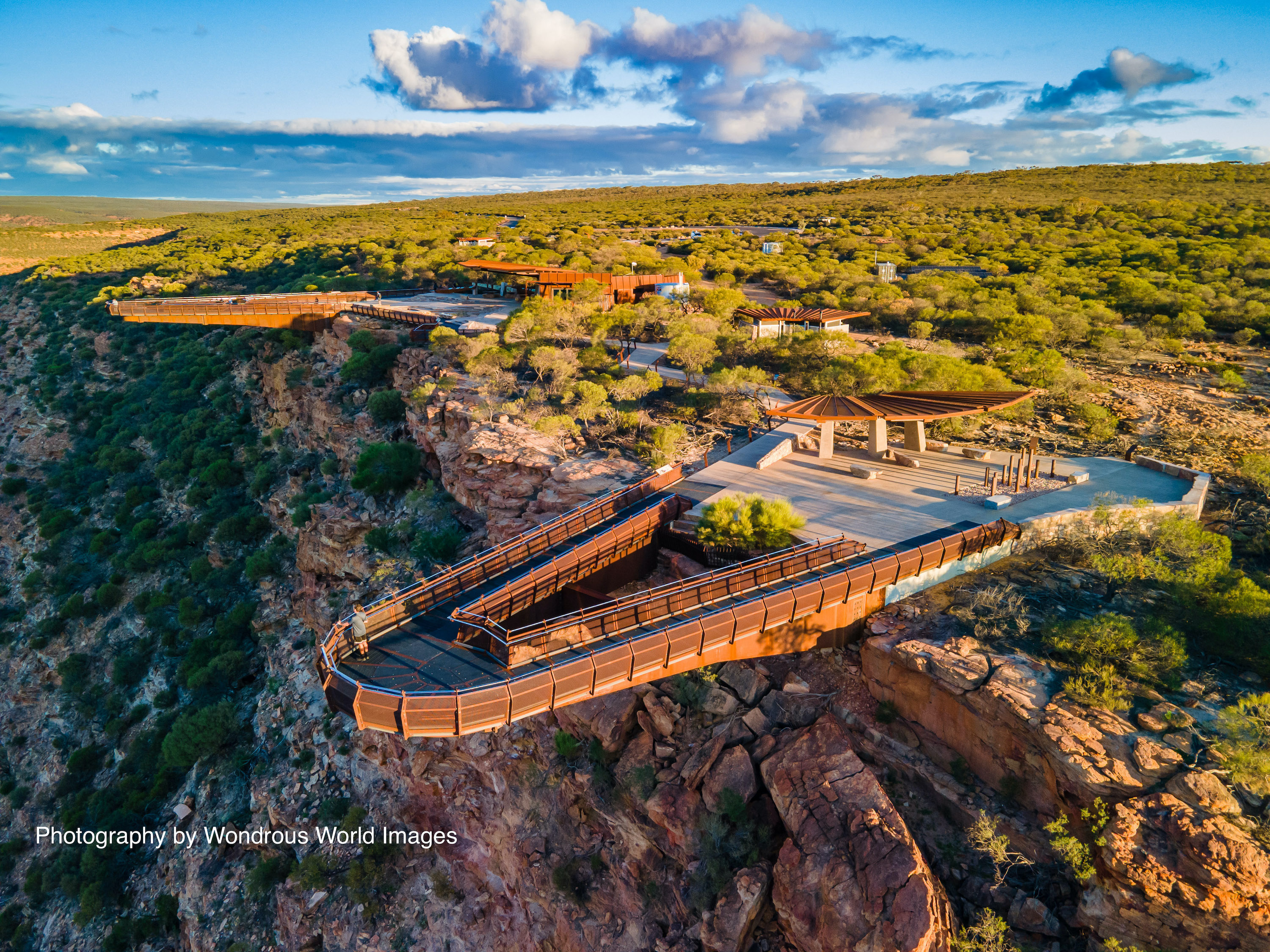 Kalbarri Skywalk and the Murchison cliffs from above