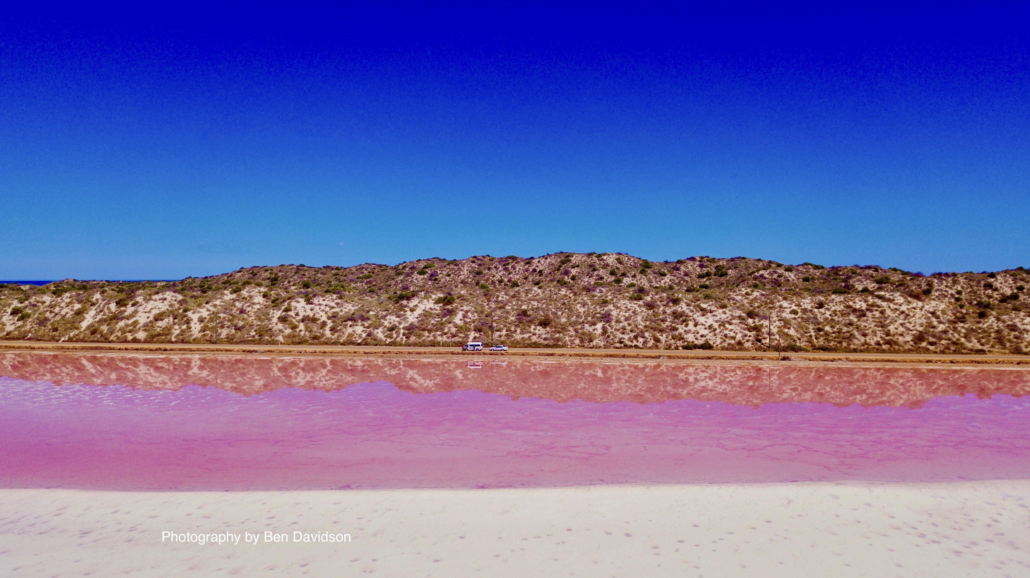 Pink Lake and blue sky Kalbarri