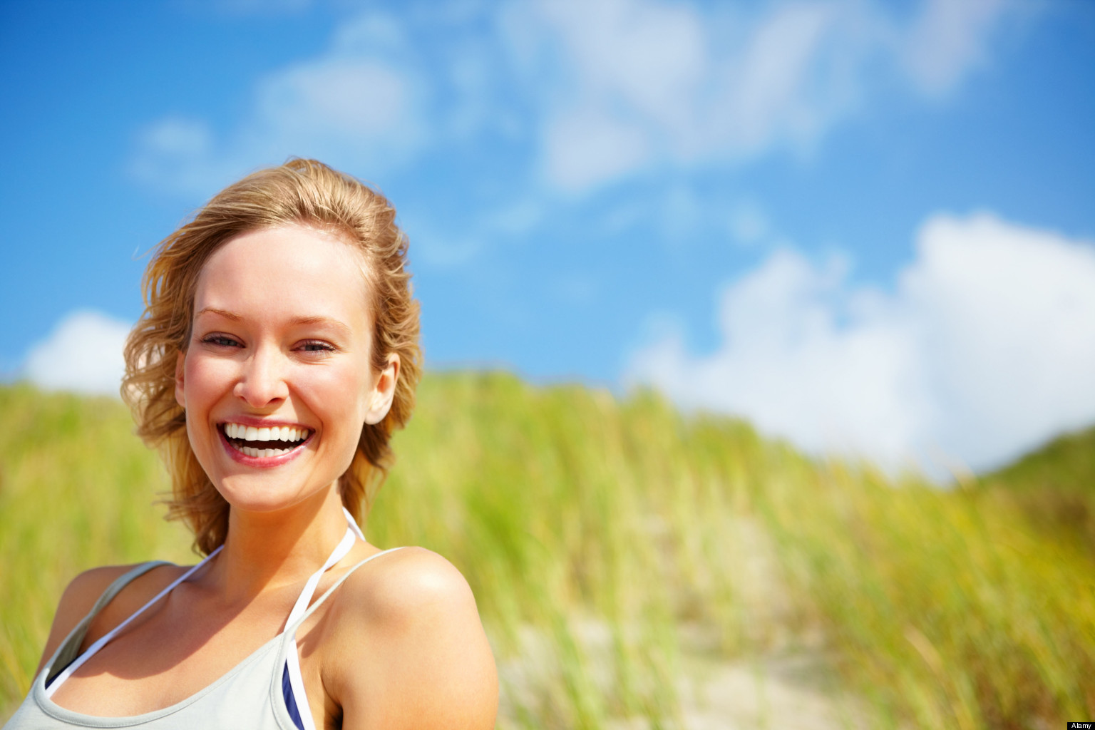 Pretty happy woman smiling