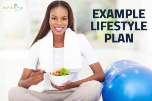 african woman eating healthy salad