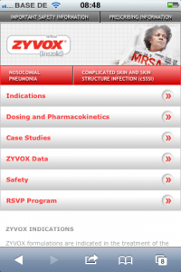 Zyvox - Mobile Webseite