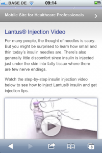 Lantus - Mobile Pharma Webseite - Verabreichung