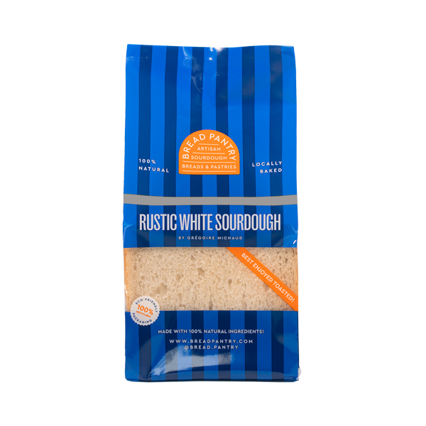 Bread PantryRustic White Sourdough. Designed to toast perfectly, the White Rustic Sourdough delivers a bold yet balanced flavour with soft chewy texture, it makes the perfect canvas for your sandwiches and tartines.