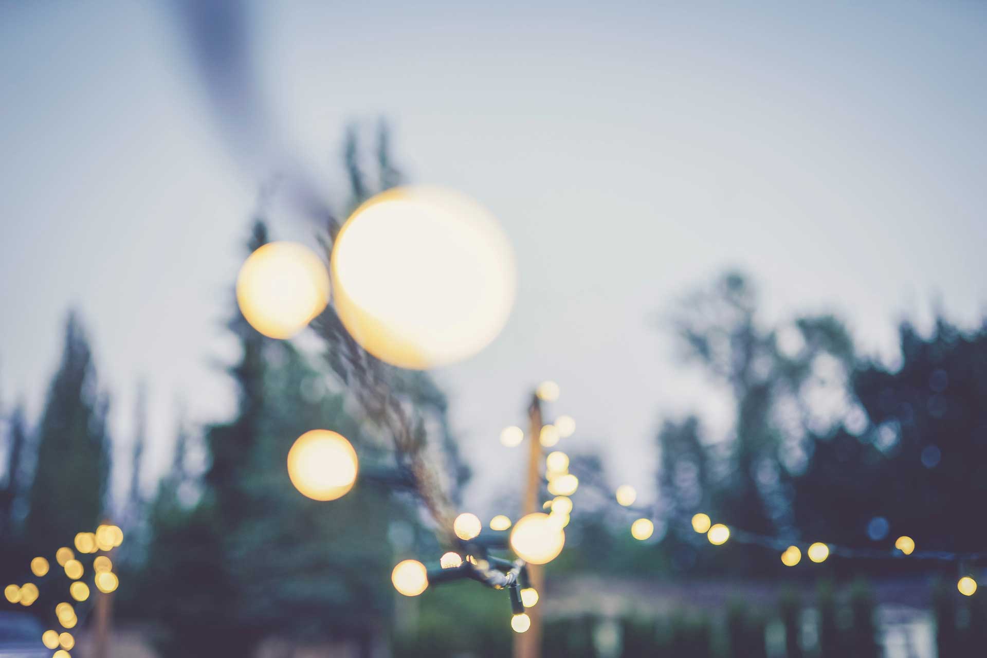 Bokeh effect image of lights in a park