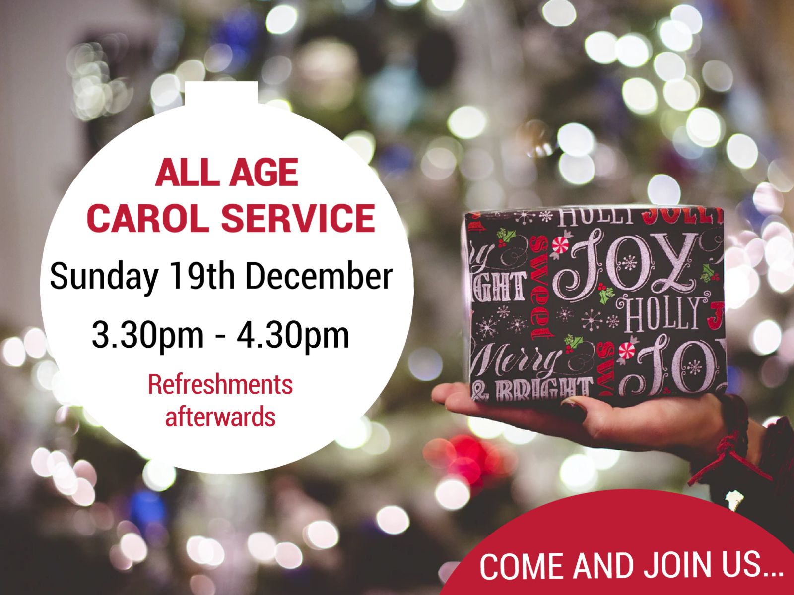 All age carol service poster graphic