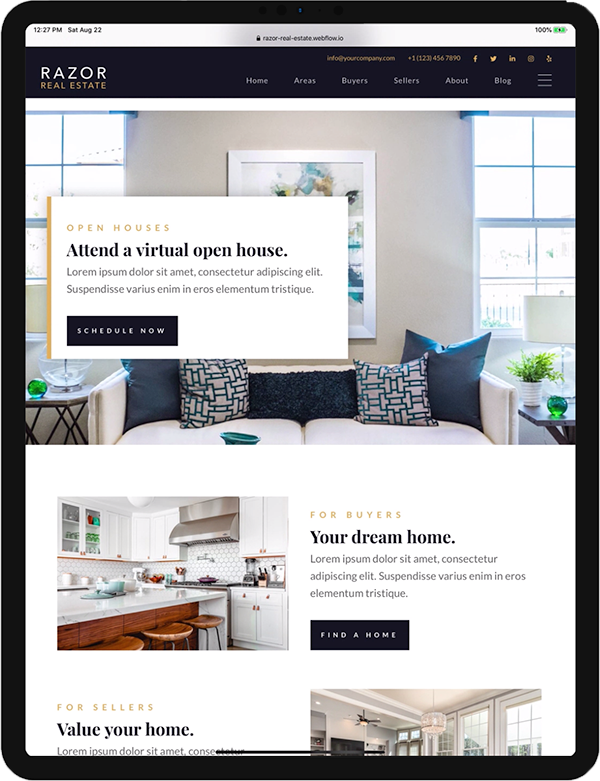 Razor Real Estate Template Screenshot