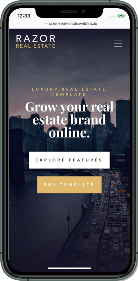 Razor Real Estate Mobile Mockup