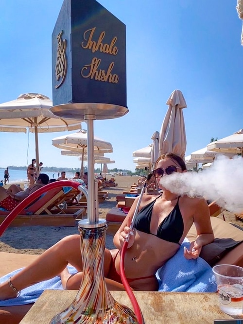 Inhale Shisha Services at Cabana beach bar, Paphos, Cyprus